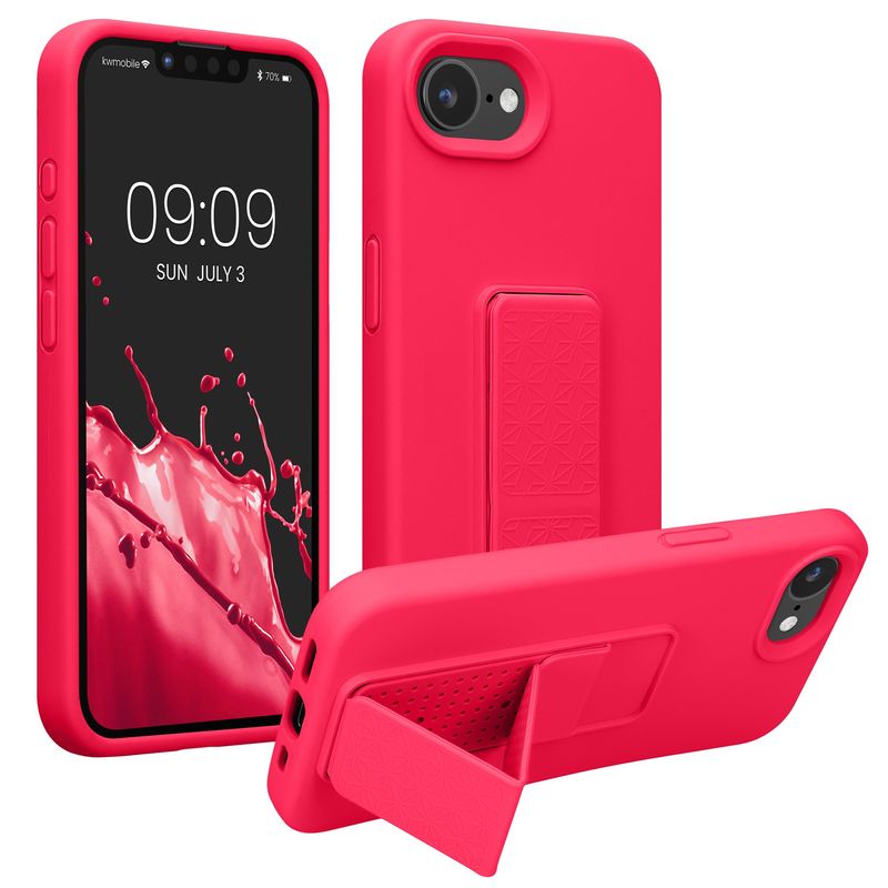 Laptop, Telefoane si Tablete - Telefoane mobile si accesorii - Accesorii Telefoane - Huse telefoane - Husa Kwmobile pentru iPhone 17e/16e, functie stand, silicon, roz - Infinity.ro