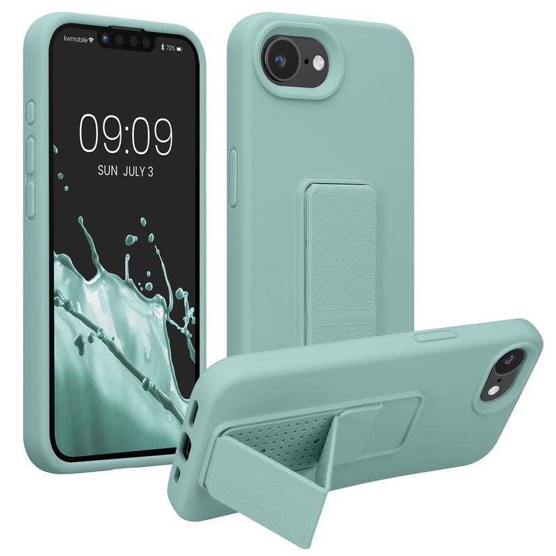 Laptop, Telefoane si Tablete - Telefoane mobile si accesorii - Accesorii Telefoane - Huse telefoane - Husa Kwmobile pentru iPhone 17e/16e, functie stand, silicon, verde - Infinity.ro
