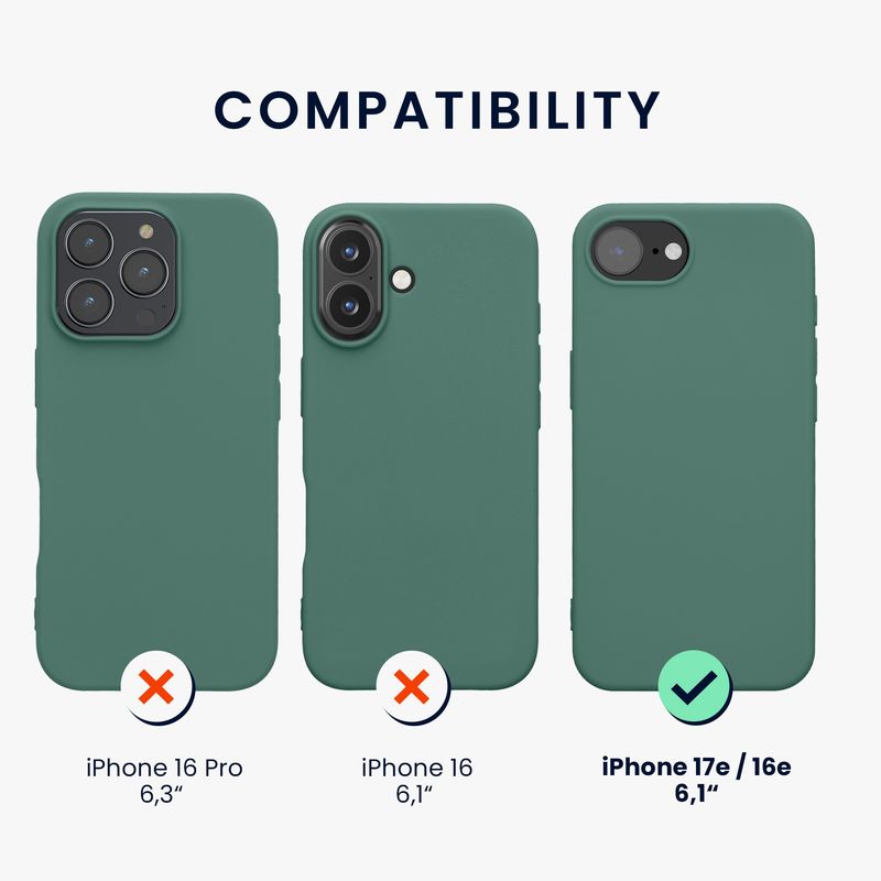 Laptop, Telefoane si Tablete - Telefoane mobile si accesorii - Accesorii Telefoane - Huse telefoane - Husa Kwmobile pentru iPhone 17e/16e, incarcare wireless, anti-alunecare, TPU, verde - Infinity.ro