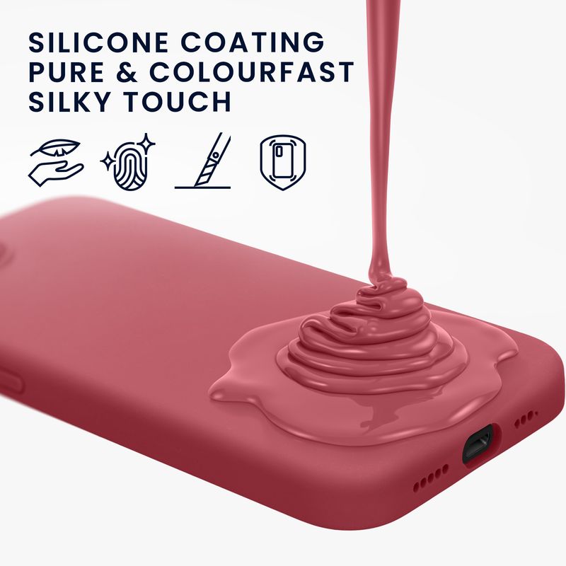 Laptop, Telefoane si Tablete - Telefoane mobile si accesorii - Accesorii Telefoane - Huse telefoane - Husa Kwmobile pentru iPhone 17e/16e, incarcare wireless, anti-alunecare, silicon, roz - Infinity.ro