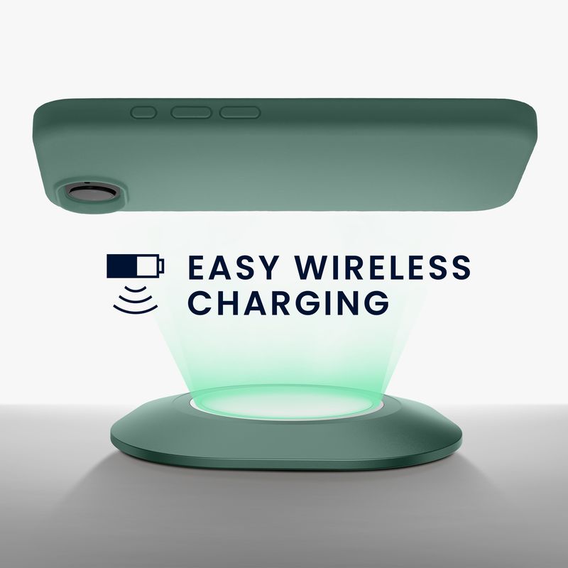 Laptop, Telefoane si Tablete - Telefoane mobile si accesorii - Accesorii Telefoane - Huse telefoane - Husa Kwmobile pentru iPhone 17e/16e, incarcare wireless, anti-alunecare, silicon, verde - Infinity.ro