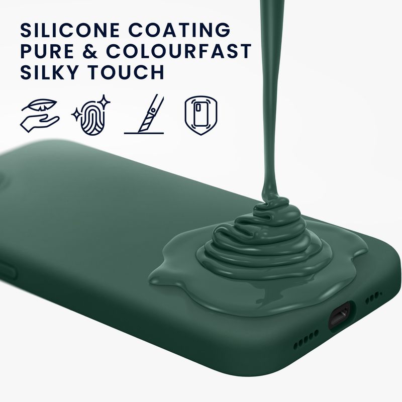 Laptop, Telefoane si Tablete - Telefoane mobile si accesorii - Accesorii Telefoane - Huse telefoane - Husa Kwmobile pentru iPhone 17e/16e, incarcare wireless, anti-alunecare, silicon, verde - Infinity.ro