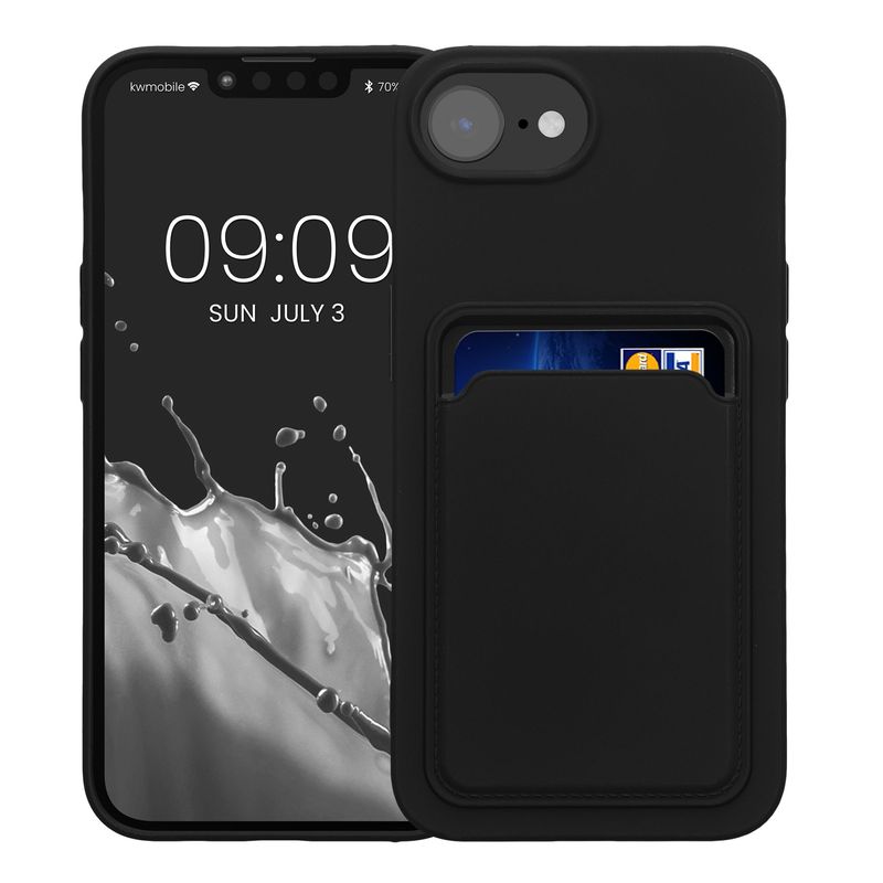 Laptop, Telefoane si Tablete - Telefoane mobile si accesorii - Accesorii Telefoane - Huse telefoane - Husa Kwmobile pentru iPhone 17e/16e, incarcare wireless, buzunar card, silicon, negru - Infinity.ro