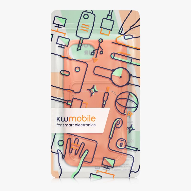 Laptop, Telefoane si Tablete - Telefoane mobile si accesorii - Accesorii Telefoane - Huse telefoane - Husa Kwmobile pentru iPhone 17e/16e, incarcare wireless, buzunar card, silicon, portocaliu - Infinity.ro