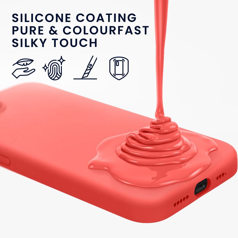 Laptop, Telefoane si Tablete - Telefoane mobile si accesorii - Accesorii Telefoane - Huse telefoane - Husa Kwmobile pentru iPhone 17e/16e, incarcare wireless, silicon, coral neon - Infinity.ro