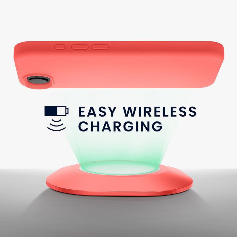Laptop, Telefoane si Tablete - Telefoane mobile si accesorii - Accesorii Telefoane - Huse telefoane - Husa Kwmobile pentru iPhone 17e/16e, incarcare wireless, silicon, coral neon - Infinity.ro