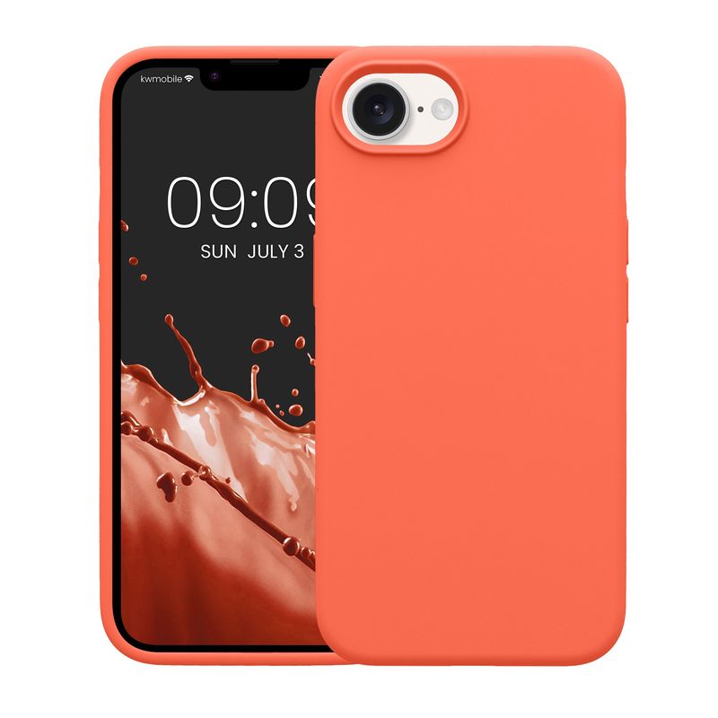 Laptop, Telefoane si Tablete - Telefoane mobile si accesorii - Accesorii Telefoane - Huse telefoane - Husa Kwmobile pentru iPhone 17e/16e, incarcare wireless, silicon, coral intens - Infinity.ro