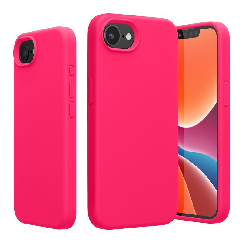 Laptop, Telefoane si Tablete - Telefoane mobile si accesorii - Accesorii Telefoane - Huse telefoane - Husa Kwmobile pentru iPhone 17e/16e, incarcare wireless, silicon, roz neon - Infinity.ro