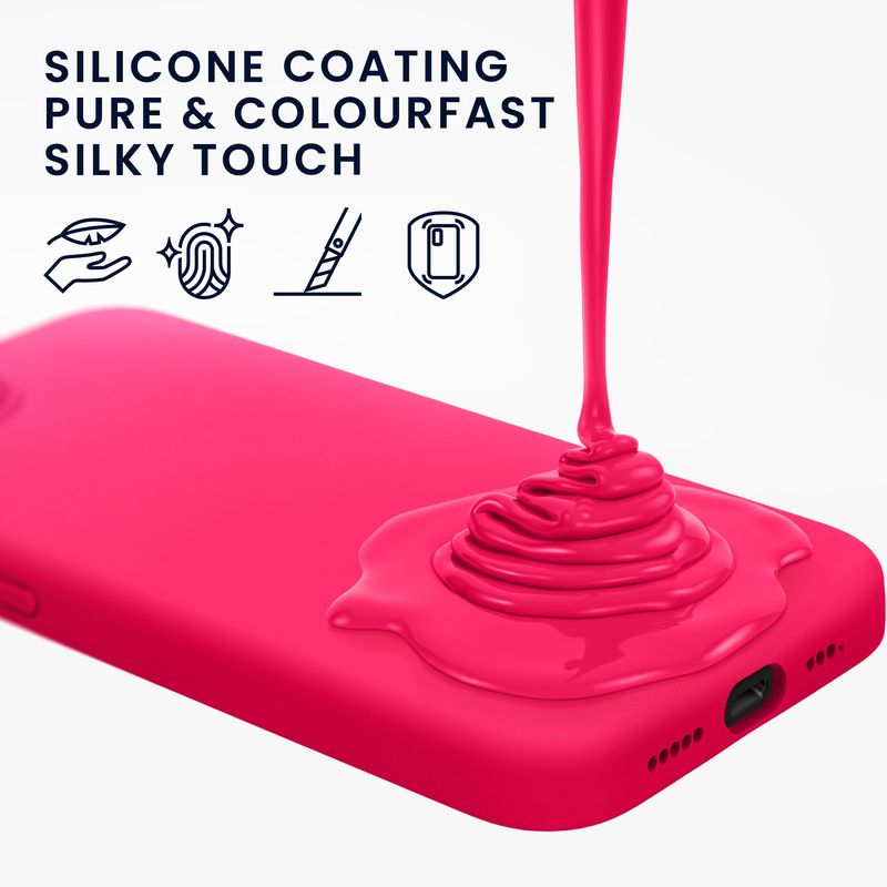 Laptop, Telefoane si Tablete - Telefoane mobile si accesorii - Accesorii Telefoane - Huse telefoane - Husa Kwmobile pentru iPhone 17e/16e, incarcare wireless, silicon, roz neon - Infinity.ro