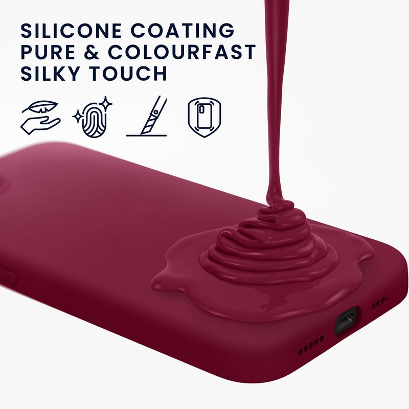 Laptop, Telefoane si Tablete - Telefoane mobile si accesorii - Accesorii Telefoane - Huse telefoane - Husa Kwmobile pentru iPhone 17e/16e, incarcare wireless, silicon, rosu rubarba - Infinity.ro
