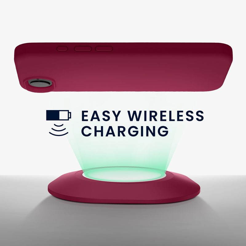 Laptop, Telefoane si Tablete - Telefoane mobile si accesorii - Accesorii Telefoane - Huse telefoane - Husa Kwmobile pentru iPhone 17e/16e, incarcare wireless, silicon, rosu rubarba - Infinity.ro