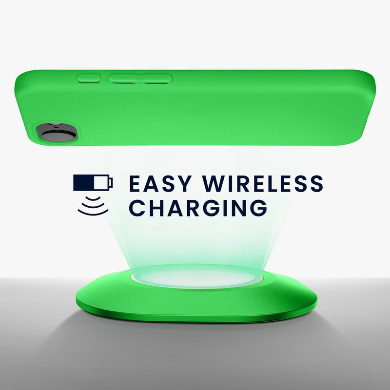 Laptop, Telefoane si Tablete - Telefoane mobile si accesorii - Accesorii Telefoane - Huse telefoane - Husa Kwmobile pentru iPhone 17e/16e, incarcare wireless, silicon, verde neon - Infinity.ro