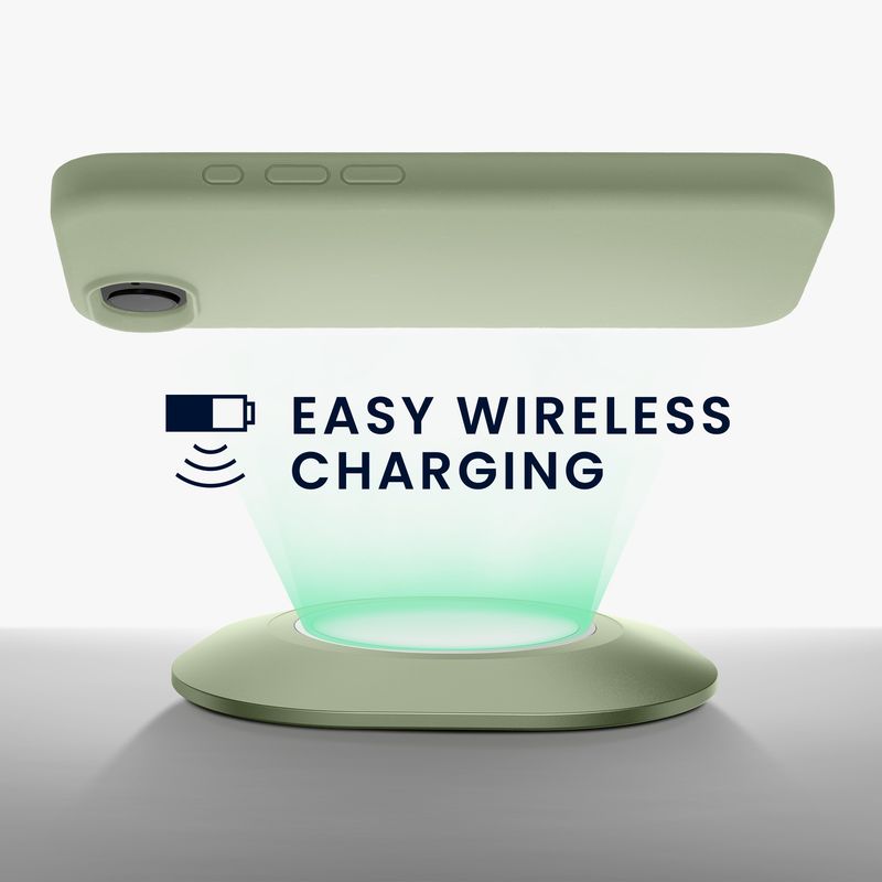 Laptop, Telefoane si Tablete - Telefoane mobile si accesorii - Accesorii Telefoane - Huse telefoane - Husa Kwmobile pentru iPhone 17e/16e, incarcare wireless, silicon, verde, gri - Infinity.ro