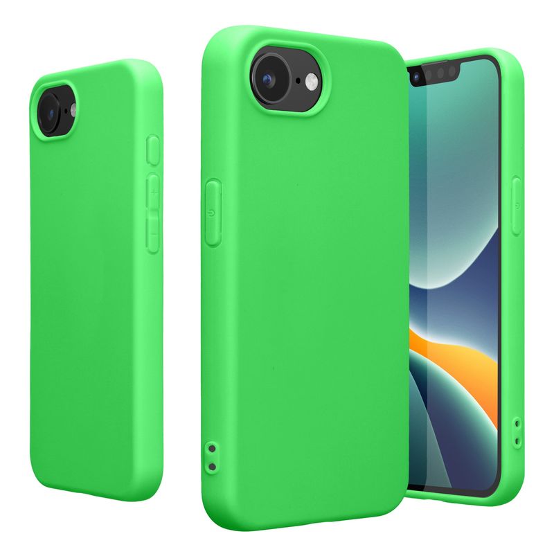 Laptop, Telefoane si Tablete - Telefoane mobile si accesorii - Accesorii Telefoane - Huse telefoane - Husa Kwmobile pentru iPhone 17e/16e, incarcare wireless, silicon, verde neon - Infinity.ro