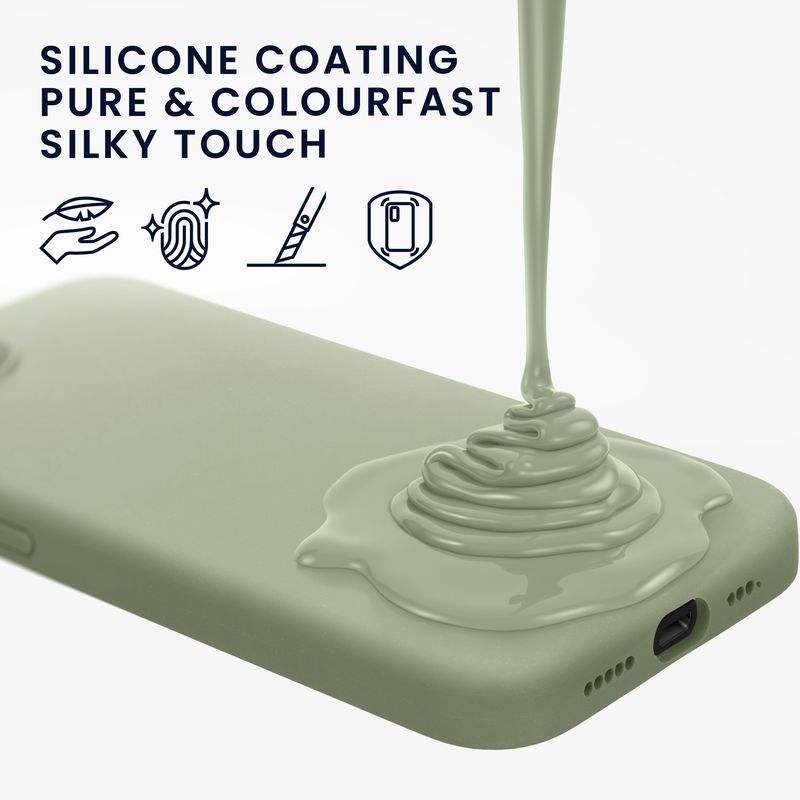 Laptop, Telefoane si Tablete - Telefoane mobile si accesorii - Accesorii Telefoane - Huse telefoane - Husa Kwmobile pentru iPhone 17e/16e, incarcare wireless, silicon, verde, gri - Infinity.ro