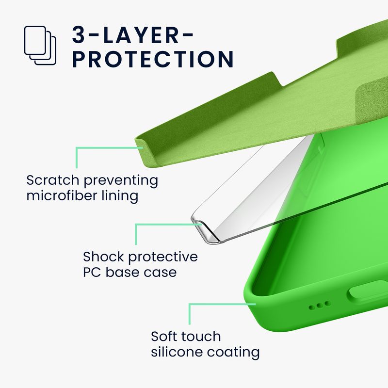 Laptop, Telefoane si Tablete - Telefoane mobile si accesorii - Accesorii Telefoane - Huse telefoane - Husa Kwmobile pentru iPhone 17e/16e, incarcare wireless, silicon, verde lime - Infinity.ro