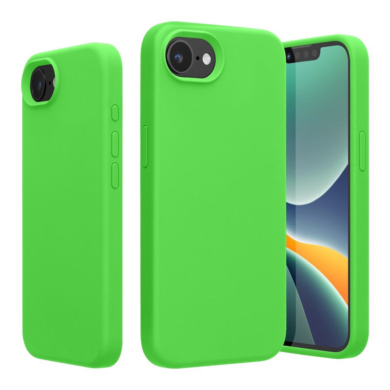 Laptop, Telefoane si Tablete - Telefoane mobile si accesorii - Accesorii Telefoane - Huse telefoane - Husa Kwmobile pentru iPhone 17e/16e, incarcare wireless, silicon, verde lime - Infinity.ro