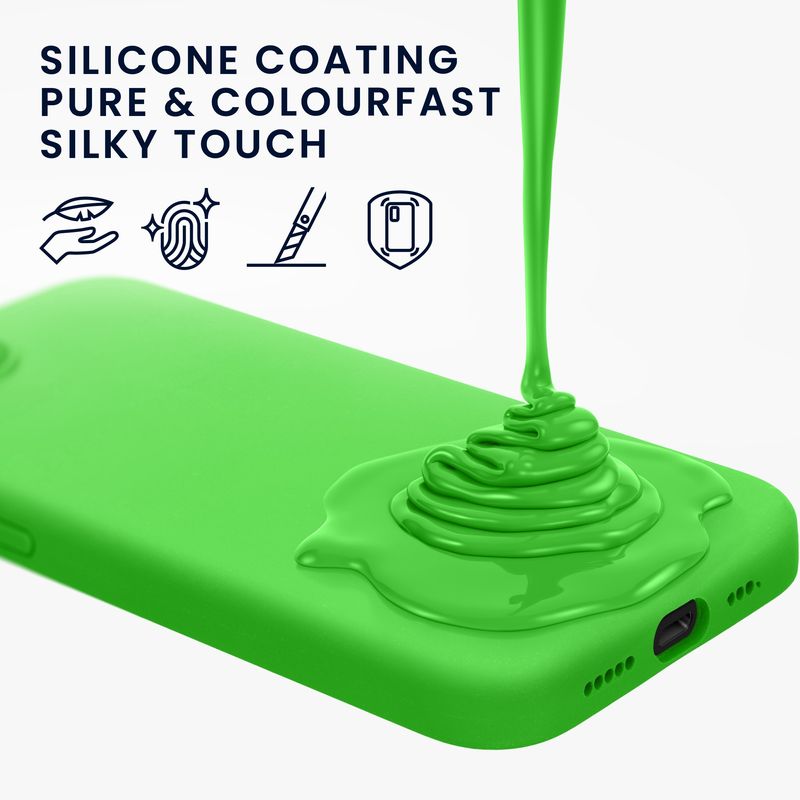 Laptop, Telefoane si Tablete - Telefoane mobile si accesorii - Accesorii Telefoane - Huse telefoane - Husa Kwmobile pentru iPhone 17e/16e, incarcare wireless, silicon, verde lime - Infinity.ro