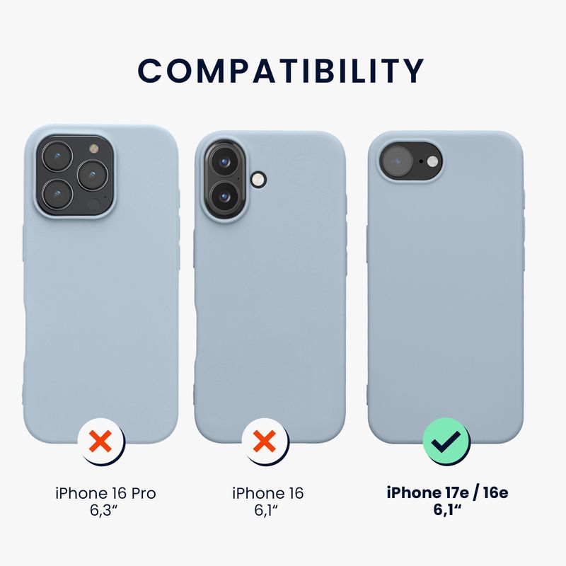 Laptop, Telefoane si Tablete - Telefoane mobile si accesorii - Accesorii Telefoane - Huse telefoane - Husa Kwmobile pentru iPhone 17e/16e, incarcare wireless, TPU, albastru deschis - Infinity.ro