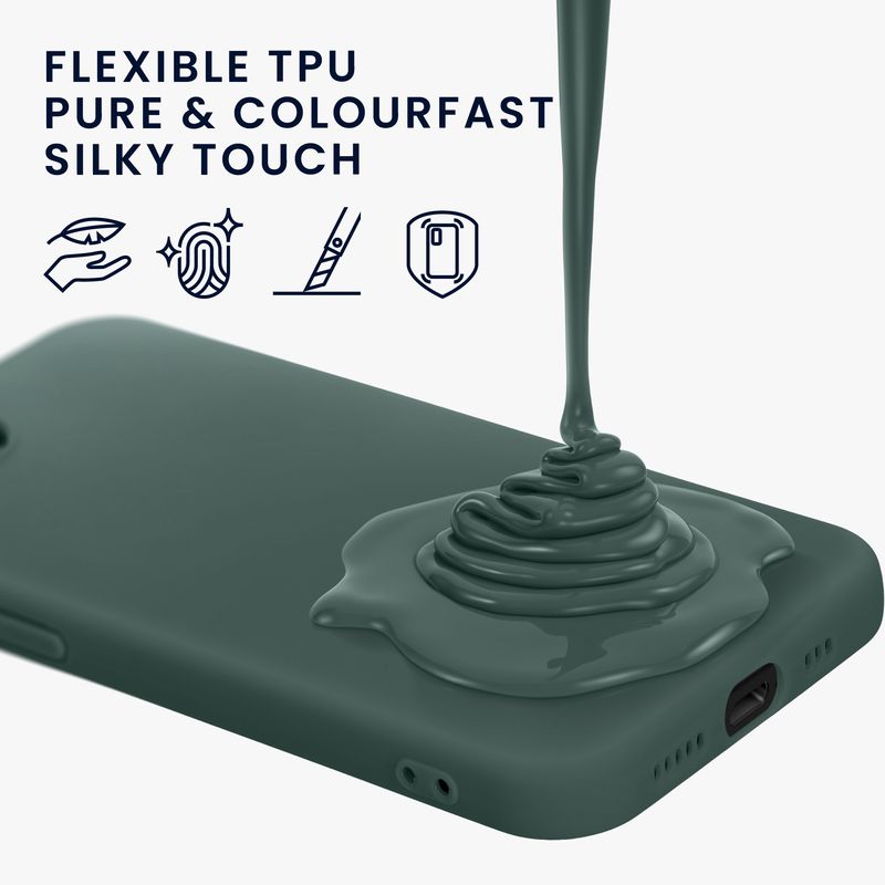 Laptop, Telefoane si Tablete - Telefoane mobile si accesorii - Accesorii Telefoane - Huse telefoane - Husa Kwmobile pentru iPhone 17e/16e, incarcare wireless, silicon, verde muschi - Infinity.ro