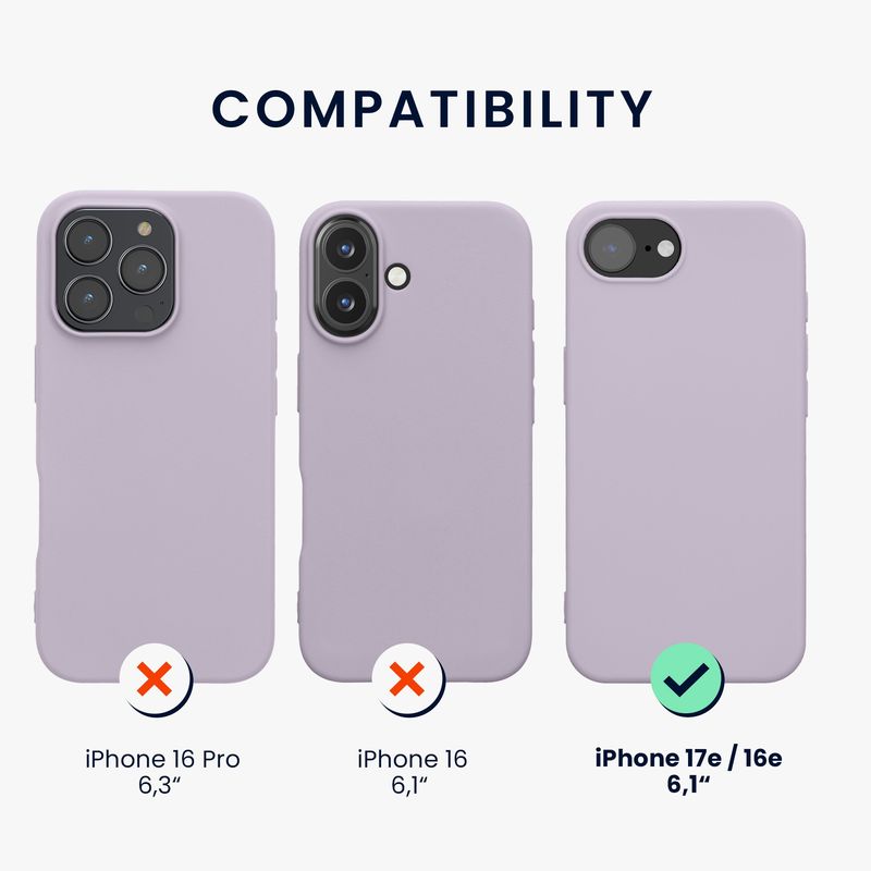 Laptop, Telefoane si Tablete - Telefoane mobile si accesorii - Accesorii Telefoane - Huse telefoane - Husa Kwmobile pentru iPhone 17e/16e, incarcare wireless, TPU, lavanda - Infinity.ro