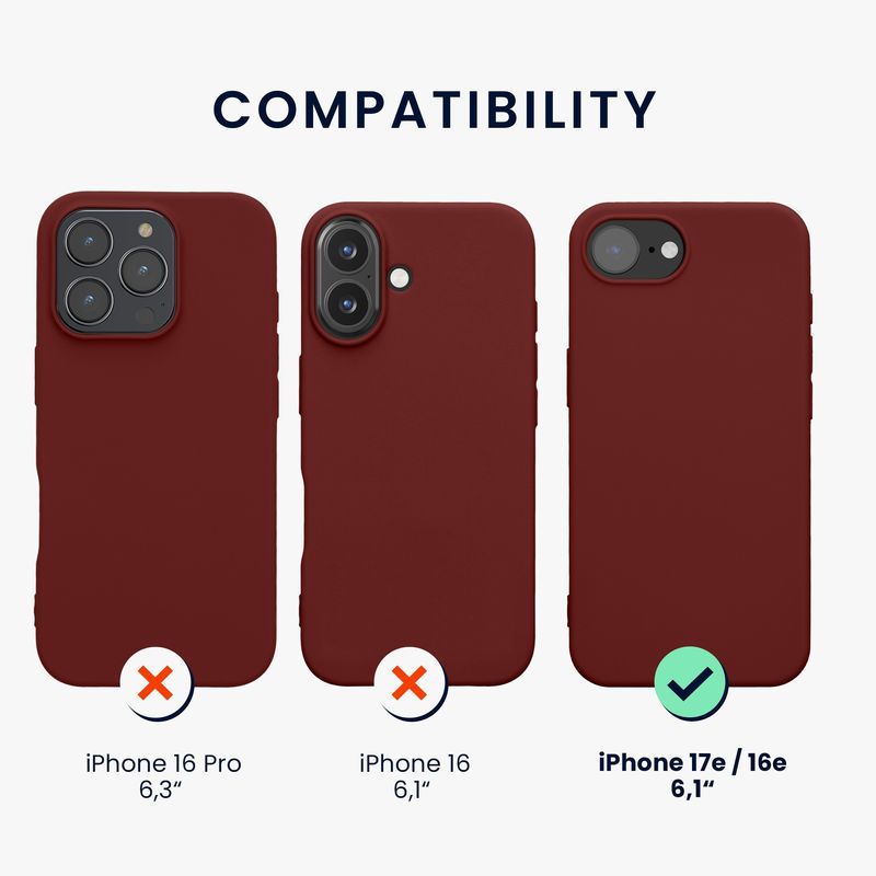 Laptop, Telefoane si Tablete - Telefoane mobile si accesorii - Accesorii Telefoane - Huse telefoane - Husa Kwmobile pentru iPhone 17e/16e, incarcare wireless, TPU, rosu aramiu - Infinity.ro