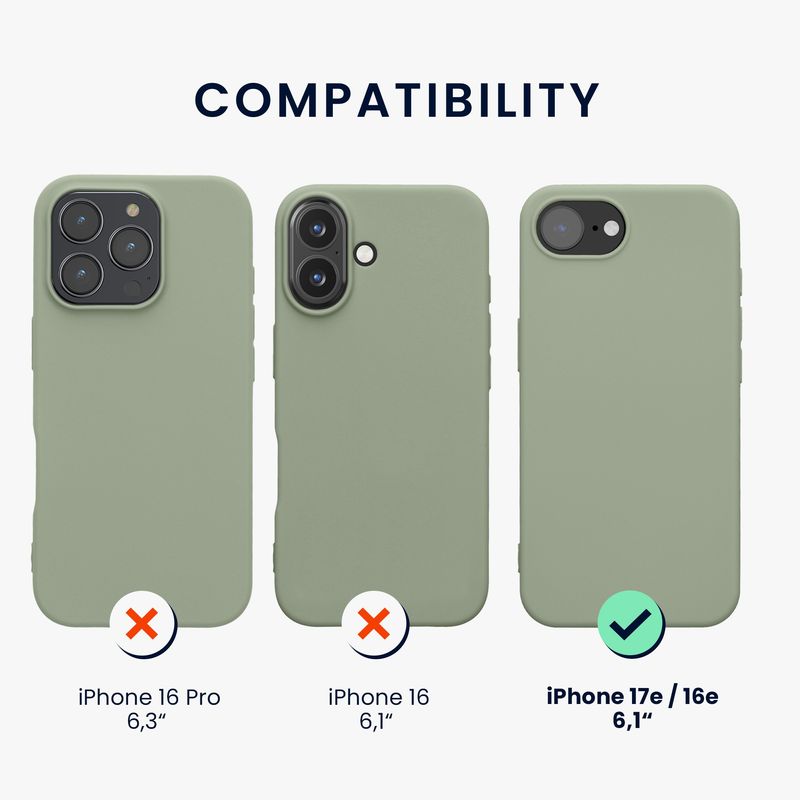 Laptop, Telefoane si Tablete - Telefoane mobile si accesorii - Accesorii Telefoane - Huse telefoane - Husa Kwmobile pentru iPhone 17e/16e, incarcare wireless, TPU, verde, gri - Infinity.ro