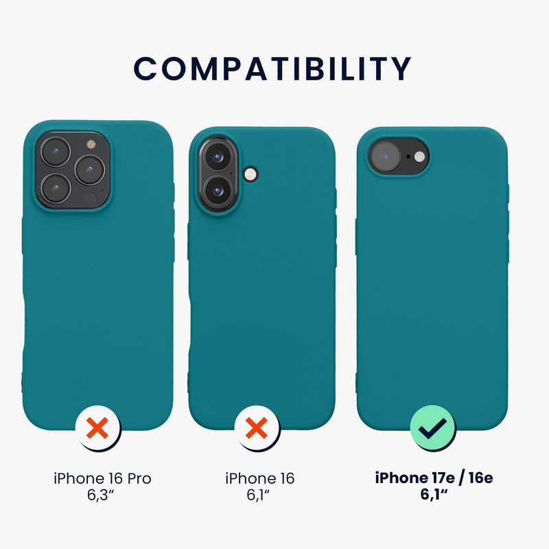 Laptop, Telefoane si Tablete - Telefoane mobile si accesorii - Accesorii Telefoane - Huse telefoane - Husa Kwmobile pentru iPhone 17e/16e, incarcare wireless, TPU, turcoaz - Infinity.ro