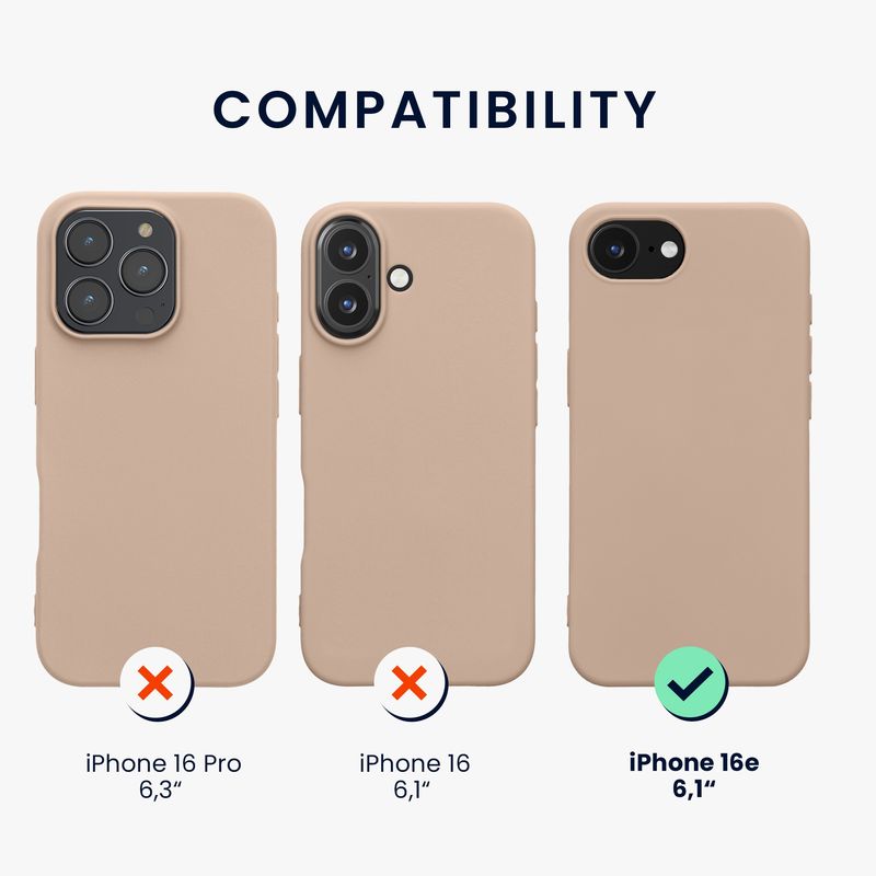 Laptop, Telefoane si Tablete - Telefoane mobile si accesorii - Accesorii Telefoane - Huse telefoane - Husa Kwmobile pentru iPhone 17e/16e, protectie la socuri, protectie la praf, silicon, bej - Infinity.ro