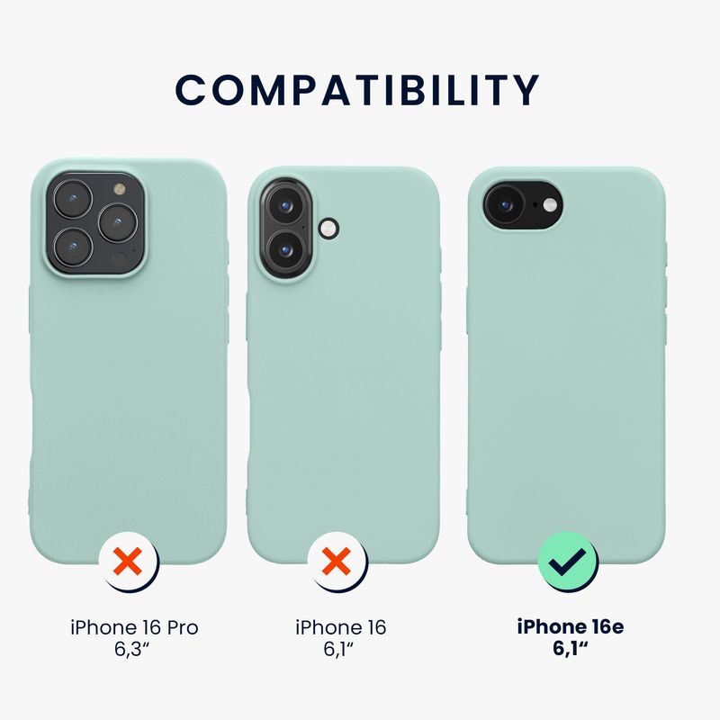 Laptop, Telefoane si Tablete - Telefoane mobile si accesorii - Accesorii Telefoane - Huse telefoane - Husa Kwmobile pentru iPhone 17e/16e, protectie la socuri, silicon, menta - Infinity.ro