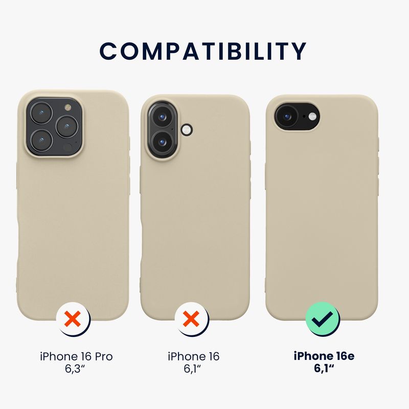 Laptop, Telefoane si Tablete - Telefoane mobile si accesorii - Accesorii Telefoane - Huse telefoane - Husa Kwmobile pentru iPhone 17e/16e, protectie la socuri, silicon, bej - Infinity.ro