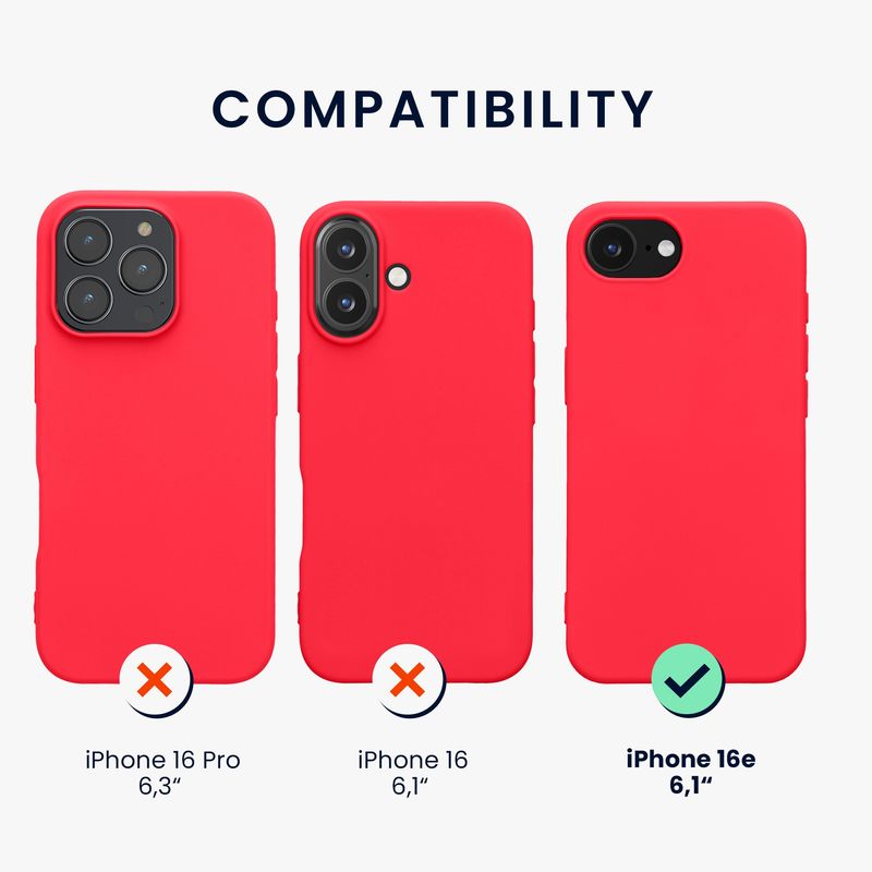 Laptop, Telefoane si Tablete - Telefoane mobile si accesorii - Accesorii Telefoane - Huse telefoane - Husa Kwmobile pentru iPhone 17e/16e, protectie la socuri, silicon, roz neon - Infinity.ro
