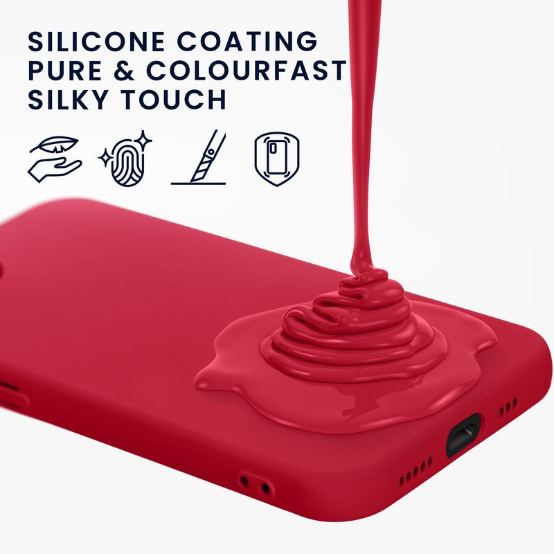 Laptop, Telefoane si Tablete - Telefoane mobile si accesorii - Accesorii Telefoane - Huse telefoane - Husa Kwmobile pentru iPhone 17e/16e, protectie la socuri, silicon, rosu rodie - Infinity.ro