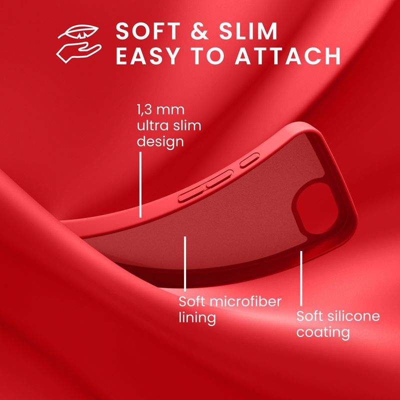 Laptop, Telefoane si Tablete - Telefoane mobile si accesorii - Accesorii Telefoane - Huse telefoane - Husa Kwmobile pentru iPhone 17e/16e, protectie la socuri, silicon, rosu clasic - Infinity.ro