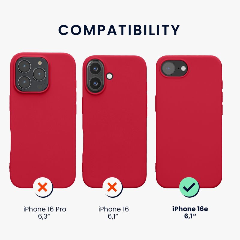 Laptop, Telefoane si Tablete - Telefoane mobile si accesorii - Accesorii Telefoane - Huse telefoane - Husa Kwmobile pentru iPhone 17e/16e, protectie la socuri, silicon, rosu rodie - Infinity.ro