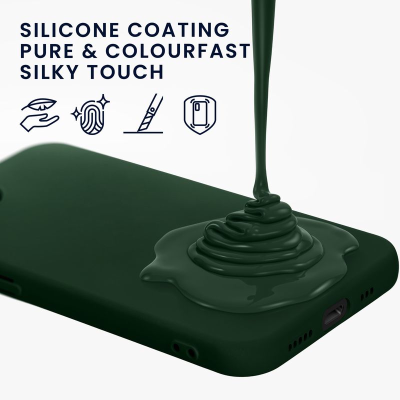 Laptop, Telefoane si Tablete - Telefoane mobile si accesorii - Accesorii Telefoane - Huse telefoane - Husa Kwmobile pentru iPhone 17e/16e, protectie la socuri, silicon, verde inchis - Infinity.ro