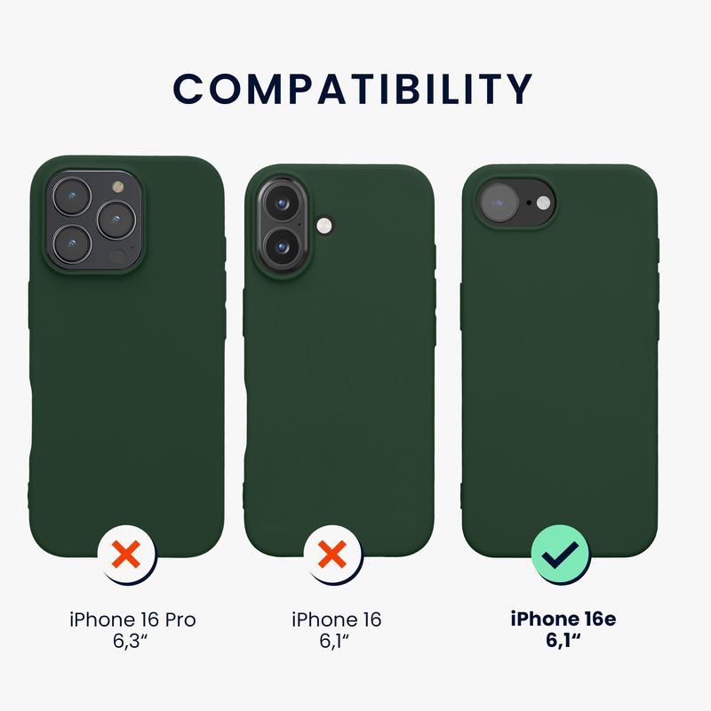 Laptop, Telefoane si Tablete - Telefoane mobile si accesorii - Accesorii Telefoane - Huse telefoane - Husa Kwmobile pentru iPhone 17e/16e, protectie la socuri, silicon, verde inchis - Infinity.ro