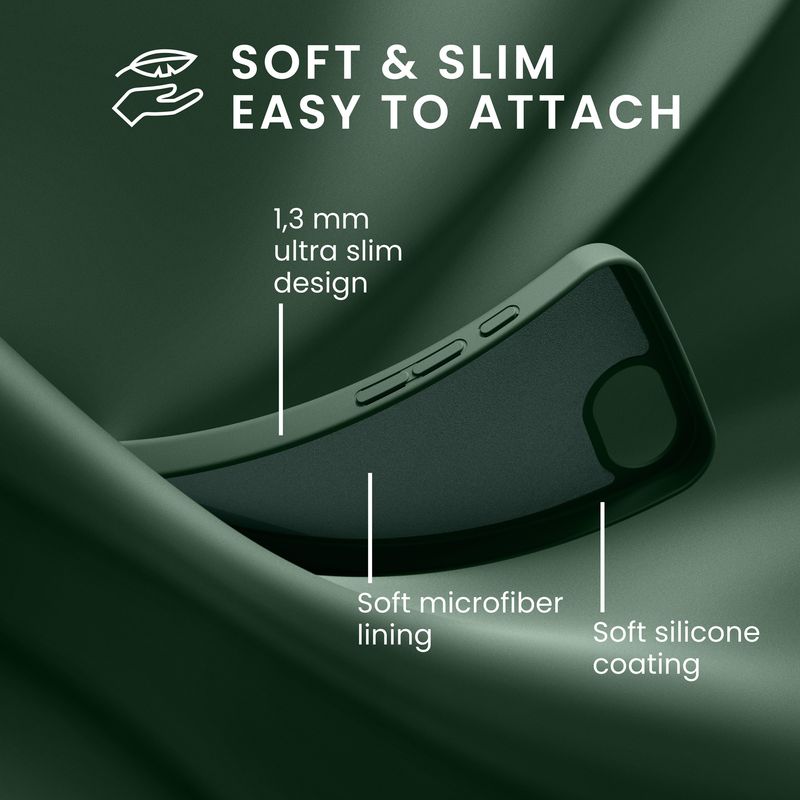 Laptop, Telefoane si Tablete - Telefoane mobile si accesorii - Accesorii Telefoane - Huse telefoane - Husa Kwmobile pentru iPhone 17e/16e, protectie la socuri, silicon, verde inchis - Infinity.ro