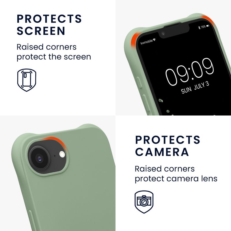 Laptop, Telefoane si Tablete - Telefoane mobile si accesorii - Accesorii Telefoane - Huse telefoane - Husa Kwmobile pentru iPhone 17e/16e, protectie la socuri, silicon, verde - Infinity.ro