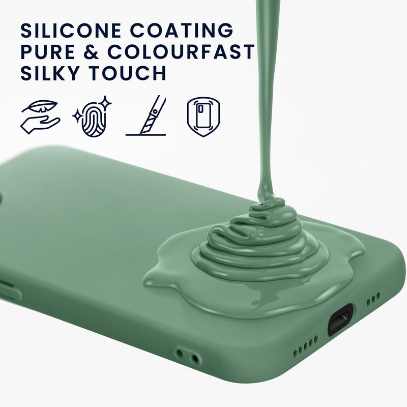 Laptop, Telefoane si Tablete - Telefoane mobile si accesorii - Accesorii Telefoane - Huse telefoane - Husa Kwmobile pentru iPhone 17e/16e, protectie la socuri, silicon, verde ceramica - Infinity.ro