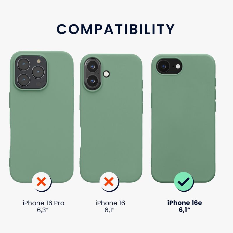 Laptop, Telefoane si Tablete - Telefoane mobile si accesorii - Accesorii Telefoane - Huse telefoane - Husa Kwmobile pentru iPhone 17e/16e, protectie la socuri, silicon, verde ceramica - Infinity.ro