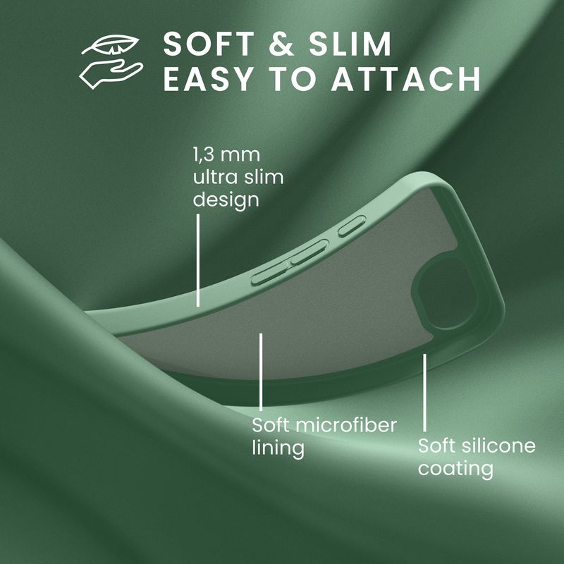 Laptop, Telefoane si Tablete - Telefoane mobile si accesorii - Accesorii Telefoane - Huse telefoane - Husa Kwmobile pentru iPhone 17e/16e, protectie la socuri, silicon, verde ceramica - Infinity.ro