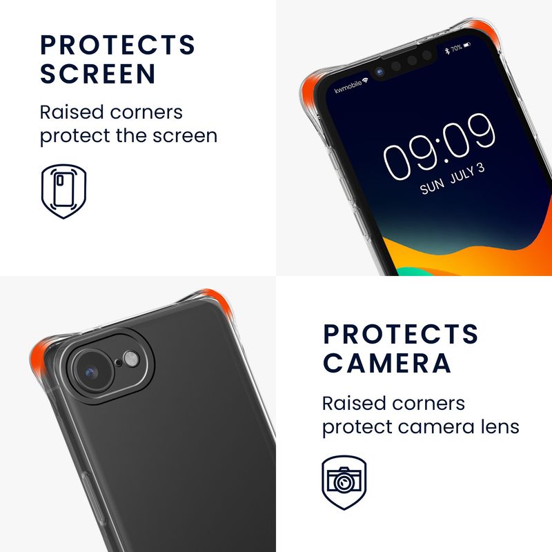 Laptop, Telefoane si Tablete - Telefoane mobile si accesorii - Accesorii Telefoane - Huse telefoane - Husa Kwmobile pentru iPhone 17e/16e, protectie la socuri, TPU, negru, transparent - Infinity.ro