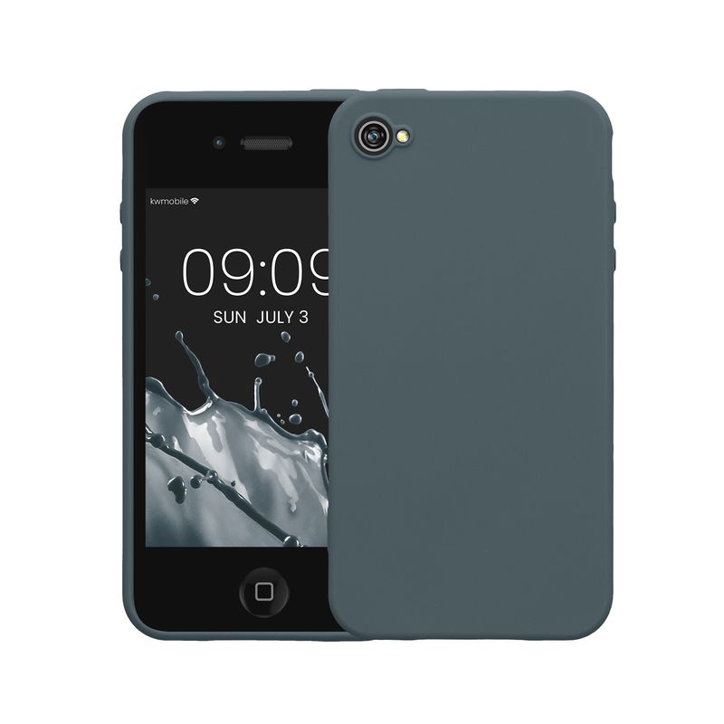 Laptop, Telefoane si Tablete - Telefoane mobile si accesorii - Accesorii Telefoane - Huse telefoane - Husa Kwmobile pentru iPhone 4/4S, incarcare wireless, silicon, gri - Infinity.ro