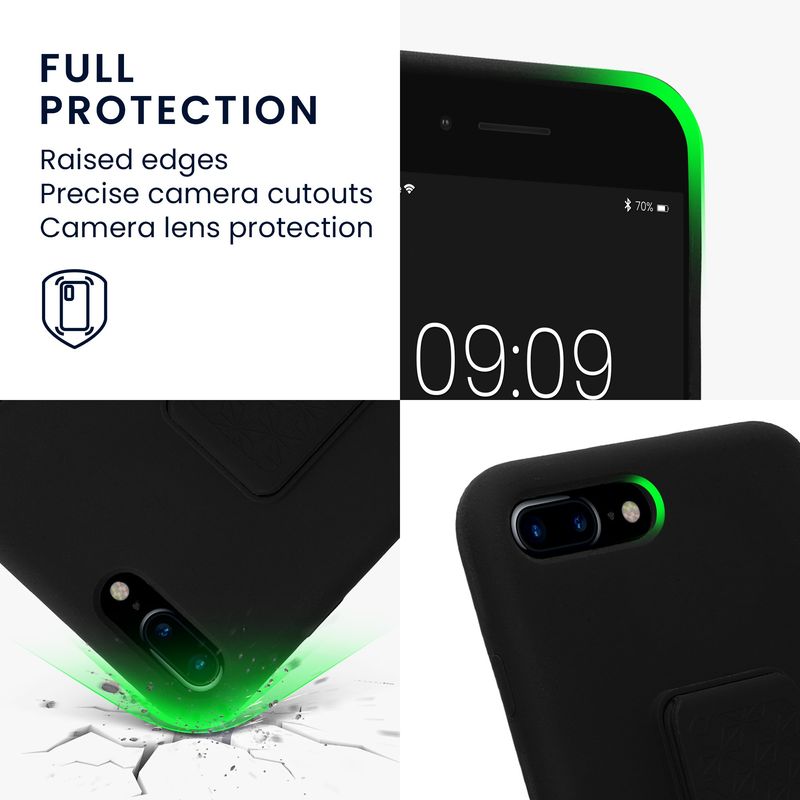 Laptop, Telefoane si Tablete - Telefoane mobile si accesorii - Accesorii Telefoane - Huse telefoane - Husa Kwmobile pentru iPhone 7 Plus/8 Plus, functie stand, silicon, negru - Infinity.ro