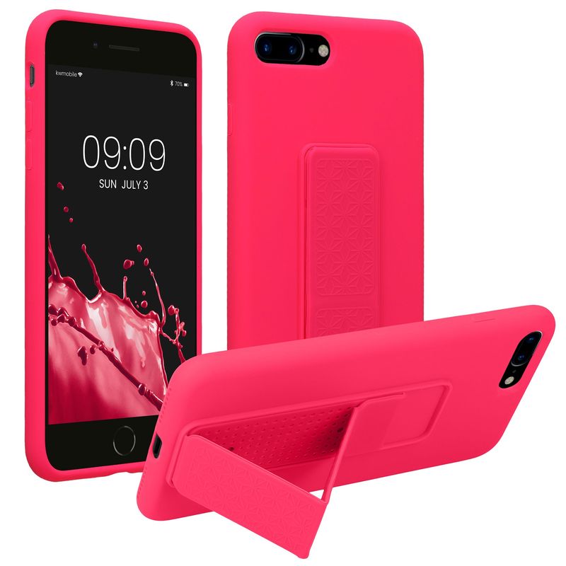 Laptop, Telefoane si Tablete - Telefoane mobile si accesorii - Accesorii Telefoane - Huse telefoane - Husa Kwmobile pentru iPhone 7 Plus/8 Plus, functie stand, silicon, roz - Infinity.ro