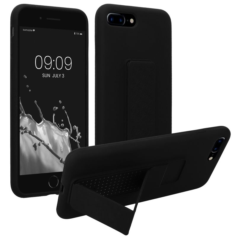 Laptop, Telefoane si Tablete - Telefoane mobile si accesorii - Accesorii Telefoane - Huse telefoane - Husa Kwmobile pentru iPhone 7 Plus/8 Plus, functie stand, silicon, negru - Infinity.ro