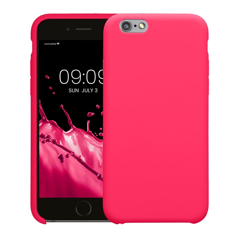 Laptop, Telefoane si Tablete - Telefoane mobile si accesorii - Accesorii Telefoane - Huse telefoane - Husa Kwmobile pentru iPhone 6/6S, incarcare wireless, silicon, roz - Infinity.ro