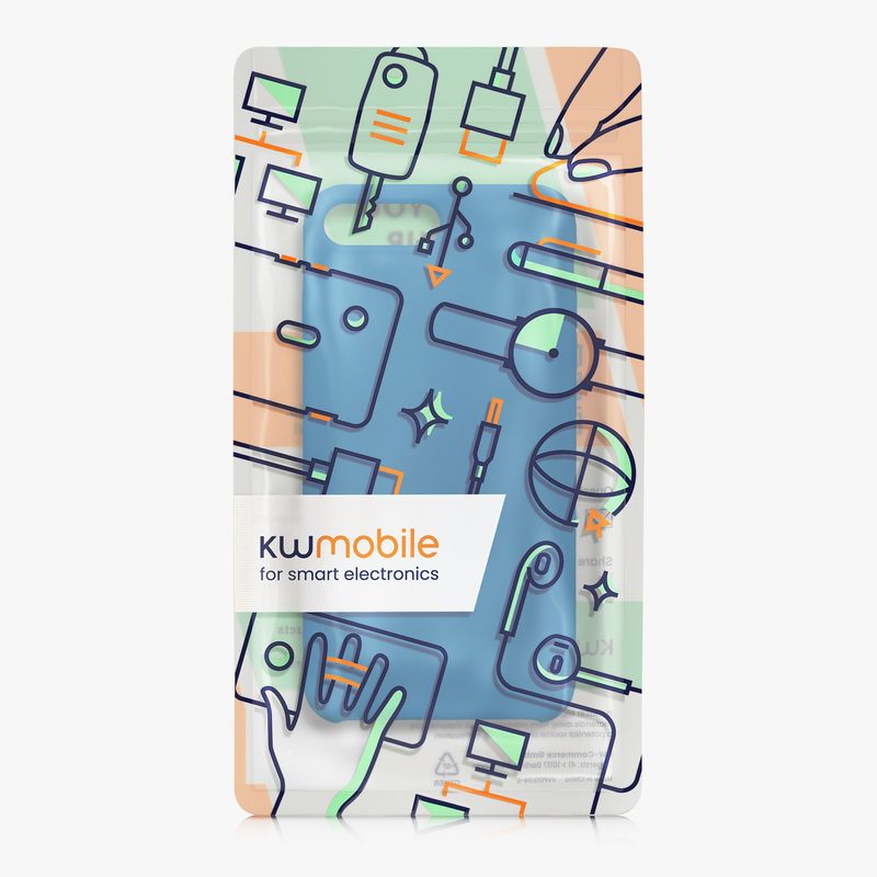 Laptop, Telefoane si Tablete - Telefoane mobile si accesorii - Accesorii Telefoane - Huse telefoane - Husa Kwmobile pentru iPhone 7 Plus/8 Plus, incarcare wireless, anti-alunecare, silicon, albastru - Infinity.ro