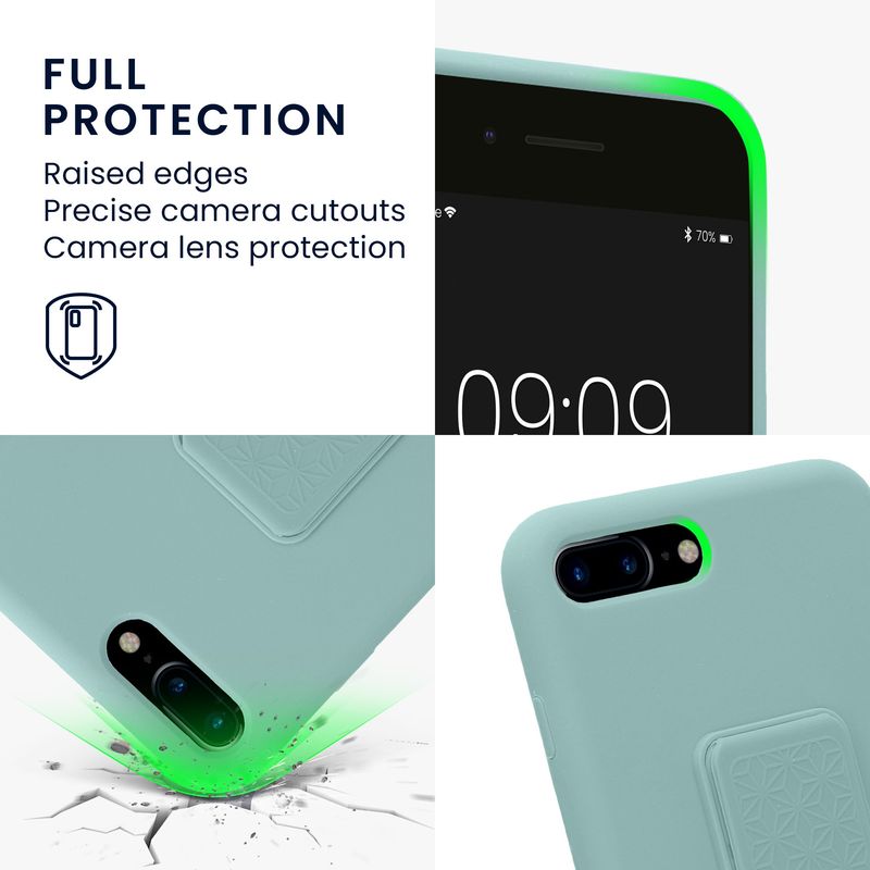 Laptop, Telefoane si Tablete - Telefoane mobile si accesorii - Accesorii Telefoane - Huse telefoane - Husa Kwmobile pentru iPhone 7 Plus/8 Plus, functie stand, silicon, verde - Infinity.ro